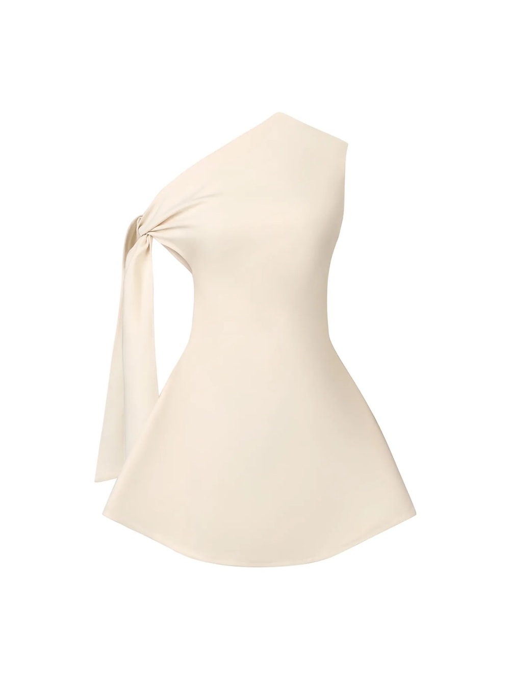 Retale One Shoulder Mini Dress Cream Bella Barnett